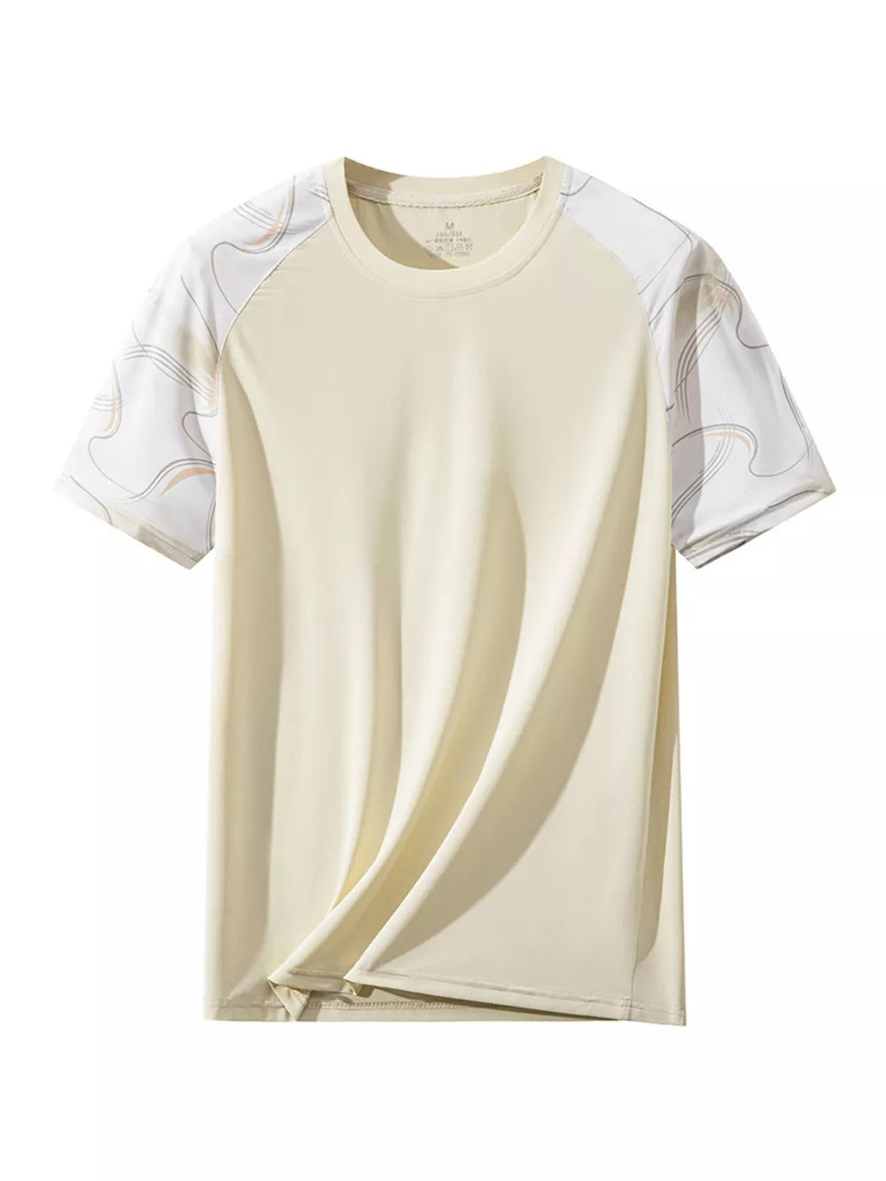 Men's Plus Size Color Block T-shirt in White, side view