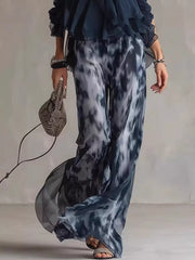 Ruffled Halter Neck And Tie-dye Pants Set