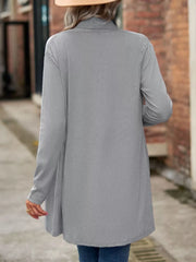 Open-front Dropped Shoulder Cardigan in Purple with dropped shoulder