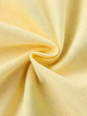 Baby yellow cotton t-shirt fabric detail