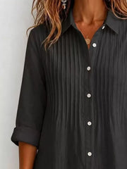 Men's Plus Size Long Sleeve Button-up Shirt, model styling view