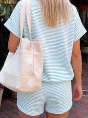 Slightly Stretchy Striped Two-piece Set