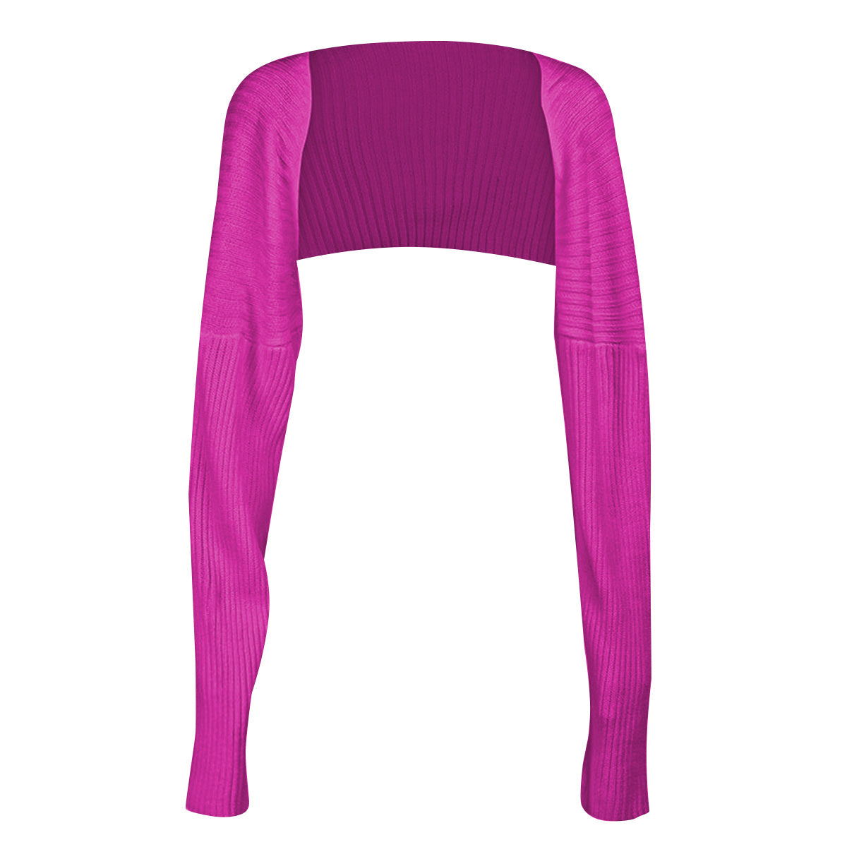 Hot Pink ribbed knit shrug with extended sleeves