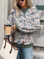 sweatshirt in Pink with contrasting trim and hip-length