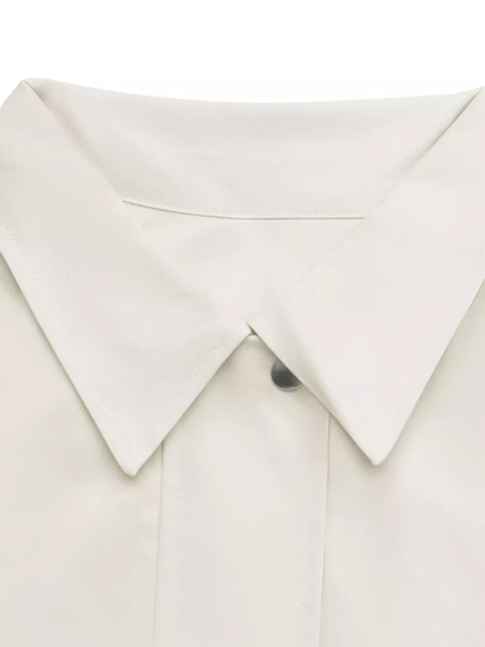 Cropped Faux Leather Jacket in White, editorial view