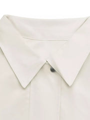Cropped Faux Leather Jacket in White, editorial view