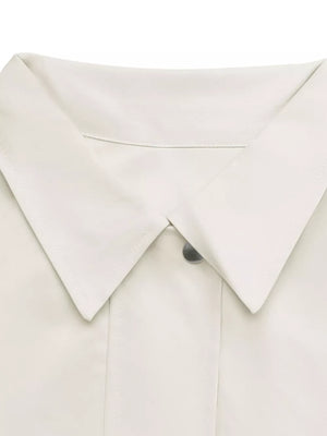 Cropped Faux Leather Jacket in White, editorial view