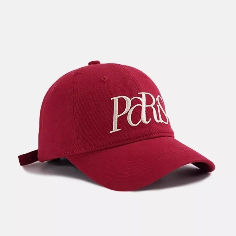 Parisian Embroidered Cotton Baseball Cap