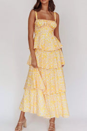 Charming Tiered Floral Maxi Dress