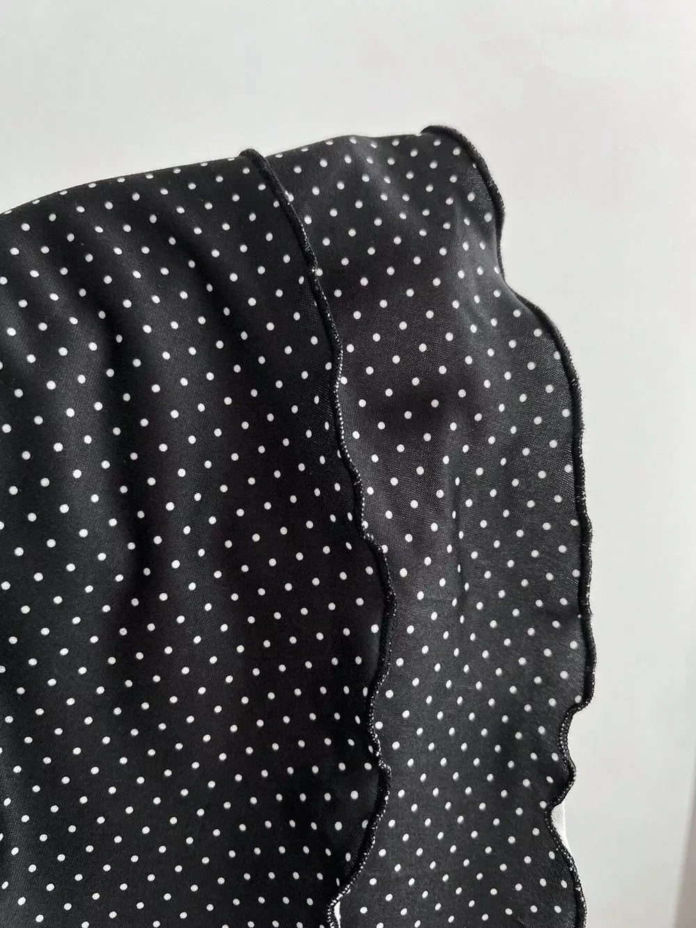 Polka Dot Cutout Front Halter Mini Dress, fabric detail