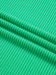 Bright green ribbed t-shirt with contrast stitching detail