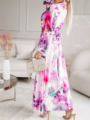 Long Sleeve Maxi Shirt Dress in Pastel Blue, view 13