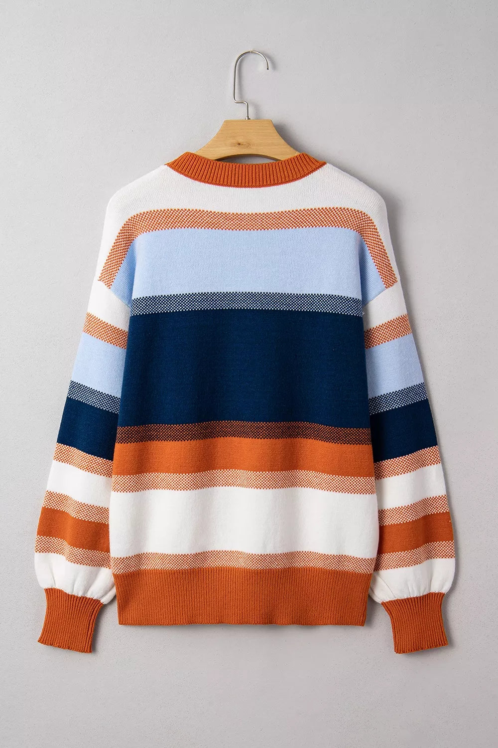 rust tunic with ribbed hem and long sleeve