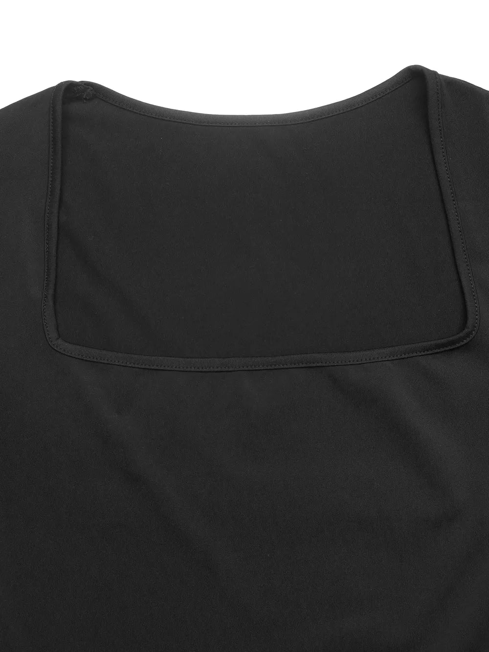 Square Neck Long Sleeve Bubble Hem Dress, fabric detail