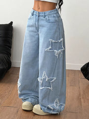Star-embellished Wide-leg Jeans