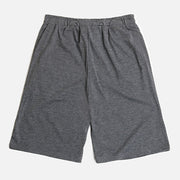 Relaxed culotte lounge shorts in heather grey with elastic waistband and wide leg