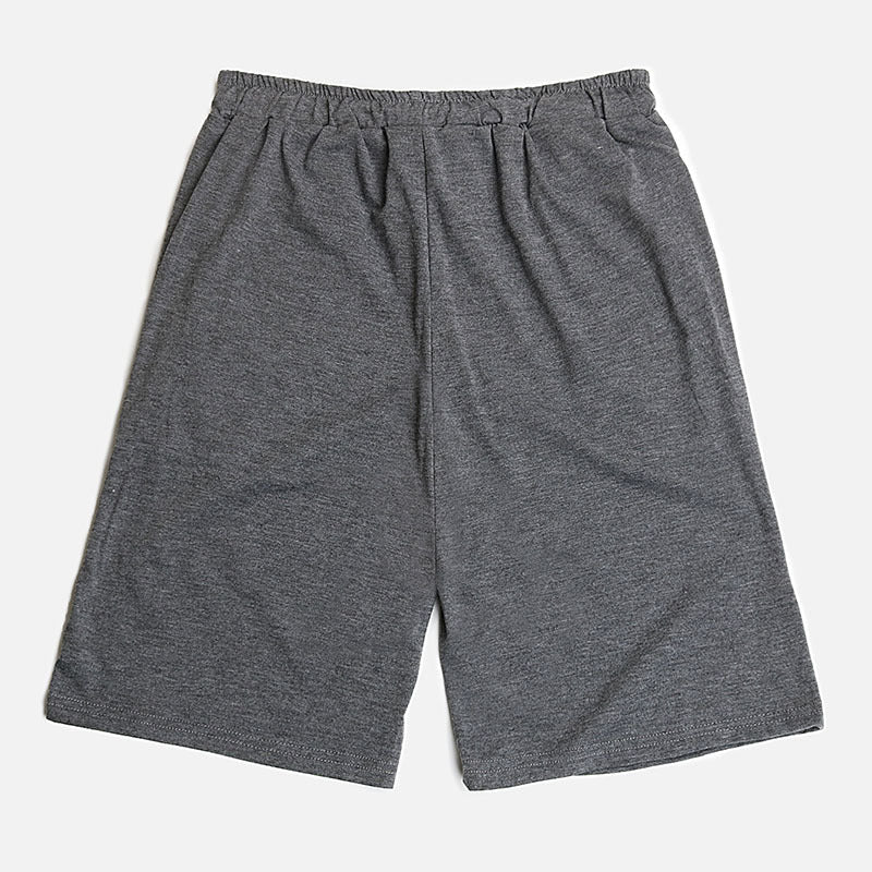 Relaxed culotte lounge shorts in heather grey with elastic waistband and wide leg