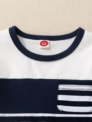 Children's Striped T-shirt And Shorts Set, side view