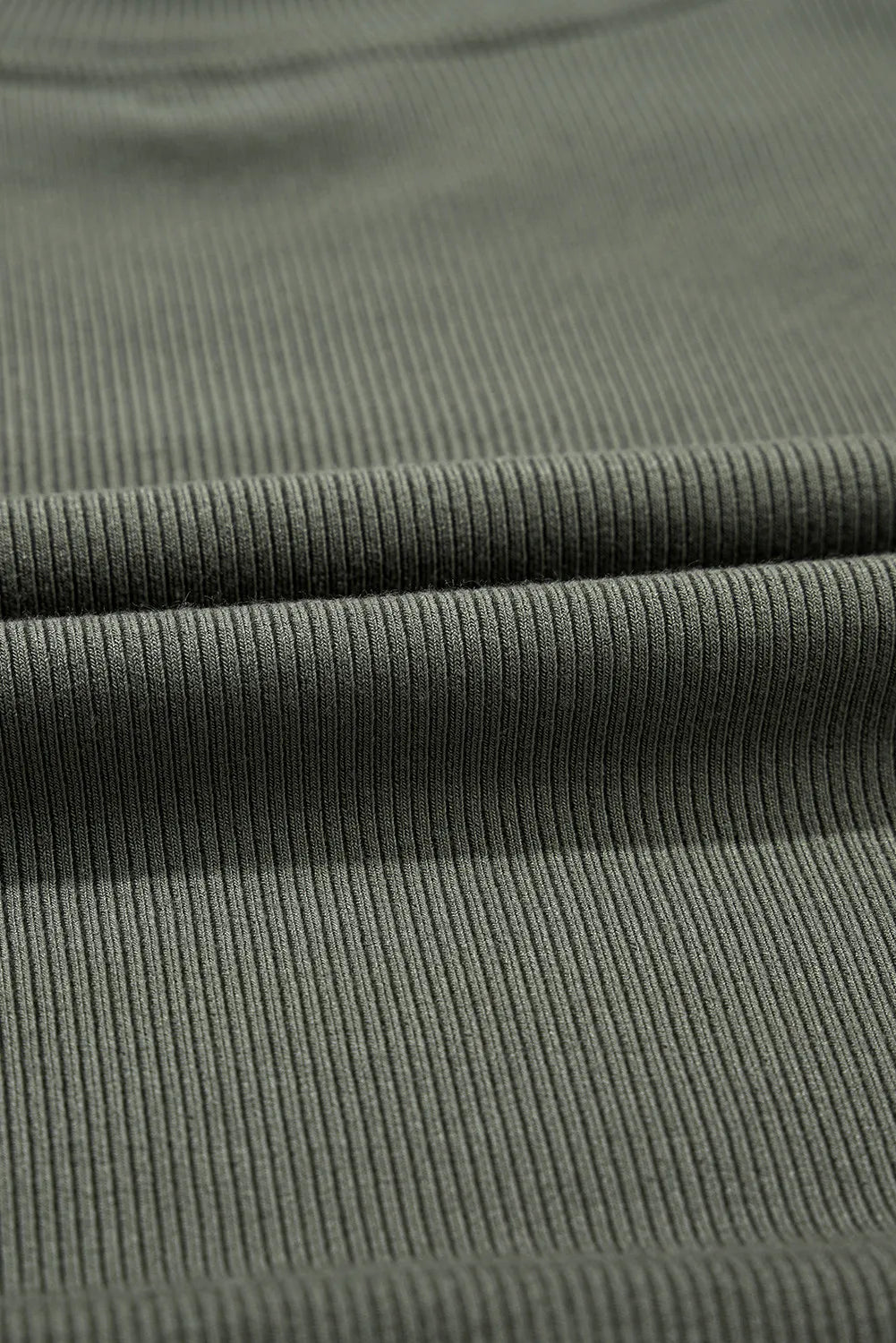 Moss ribbed peplum yoke blouse fabric detail