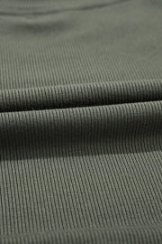 Moss ribbed peplum yoke blouse fabric detail