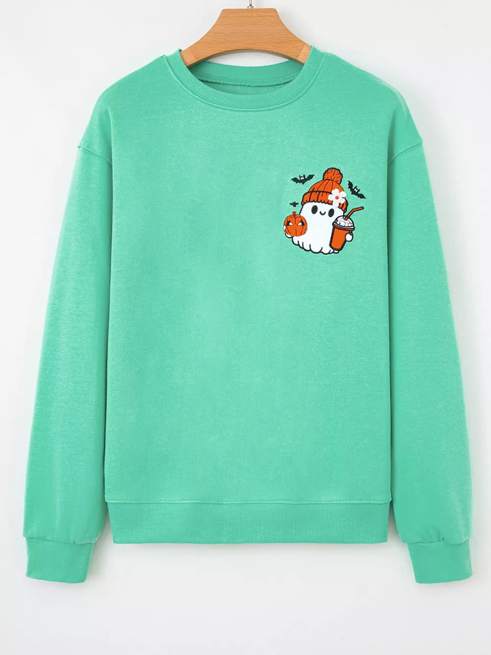 65% polyester, 35% cotton Care instructions: Machine wash cold sweatshirt in Turquoise with relaxed silhouette