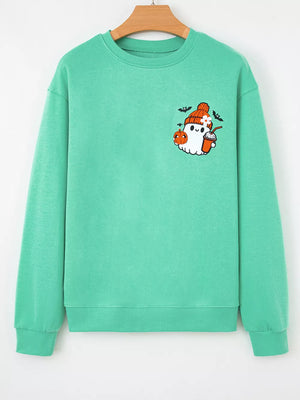 65% polyester, 35% cotton Care instructions: Machine wash cold sweatshirt in Turquoise with relaxed silhouette