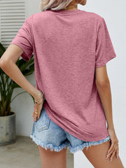 Dusty Pink Wild Hearts USA Leopard Tee, a casual short-sleeve t-shirt.