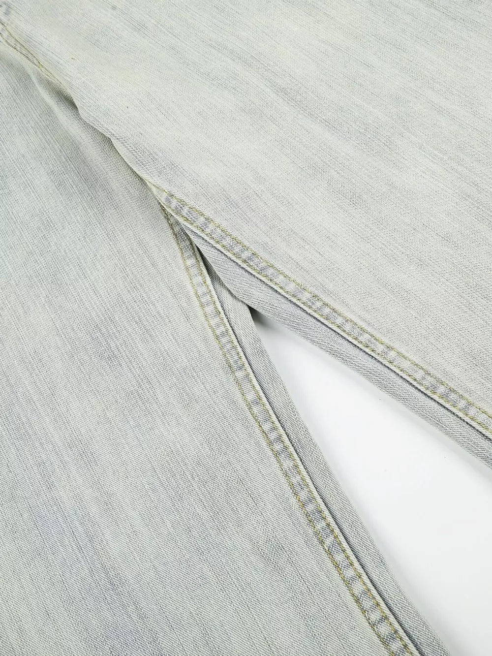Men S Washed Wide Leg Jeans in Blue, fit detail