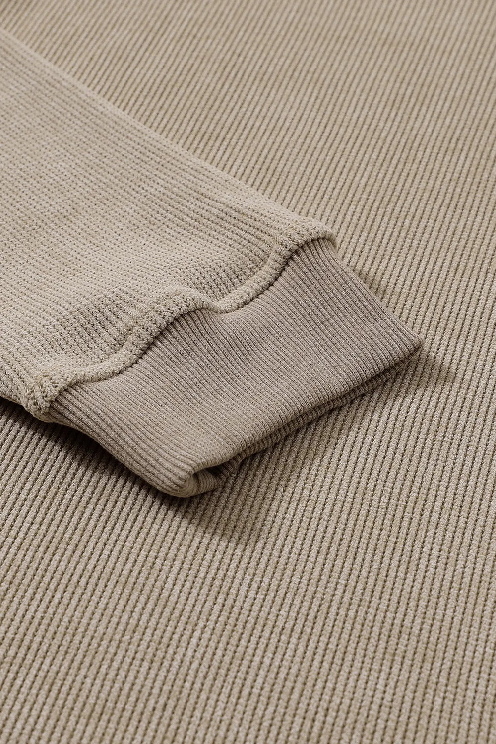 Camel textured ribbed sweatshirt cuff detail