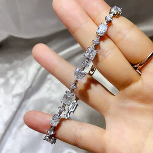 925 Sterling Silver Moissanite Bracelet, fabric detail