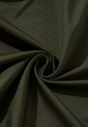 Army green draped bodice wrap bodysuit fabric detail