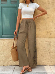 Relaxed Fit Drawstring Wide-leg Pants