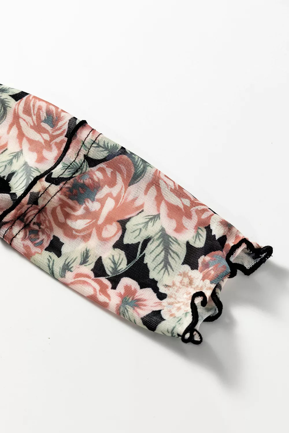 Multicolour Retro Floral Ruffle Tank Top in Floral, alternate angle