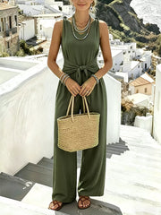 Chic Tie-waist Wide-leg Jumpsuit