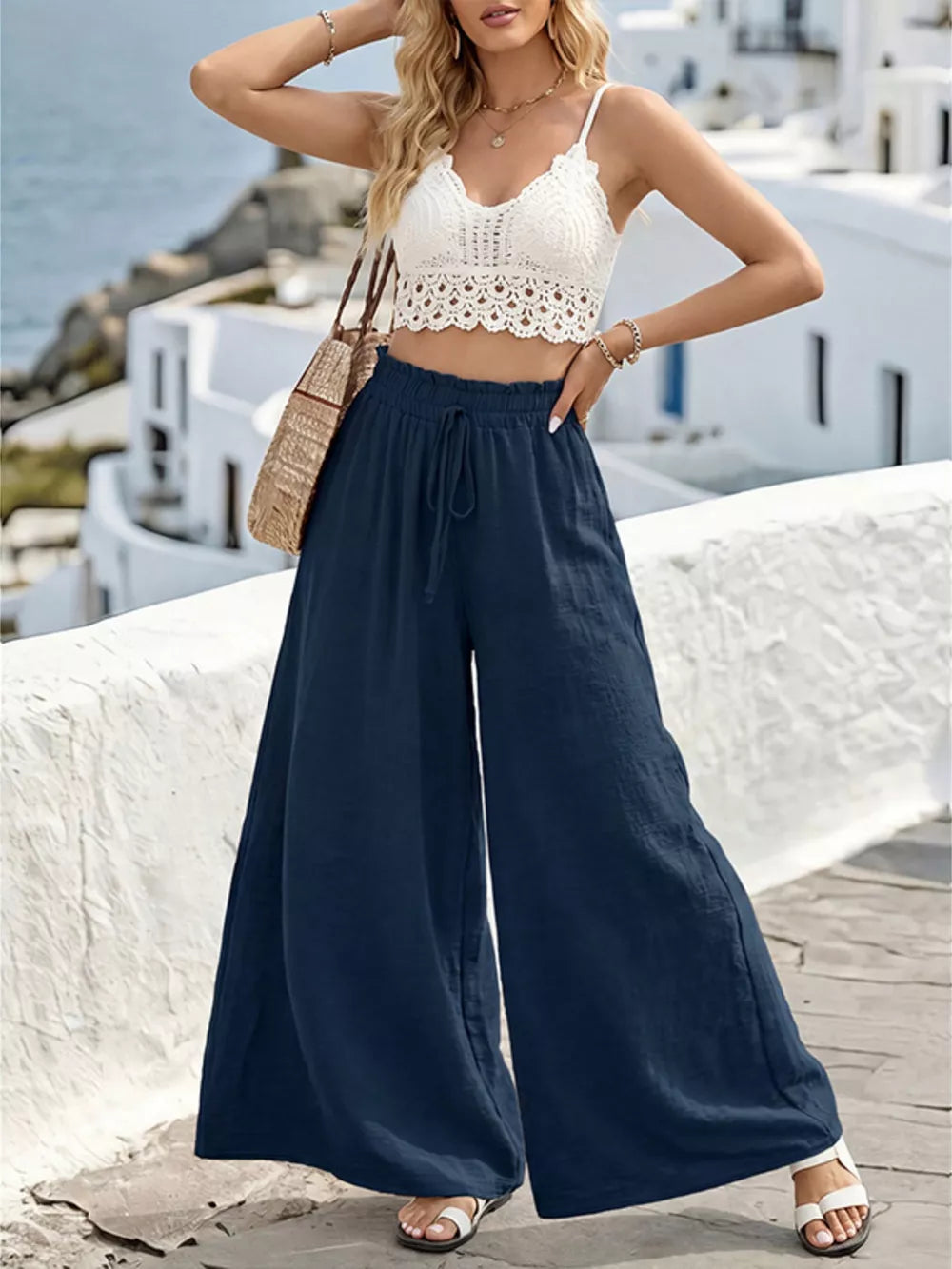 Relaxed Flow Pants With Drawstring Detail