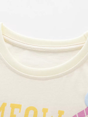 Children's Tiger Round Neck Tee And Shorts Set, close-up detail