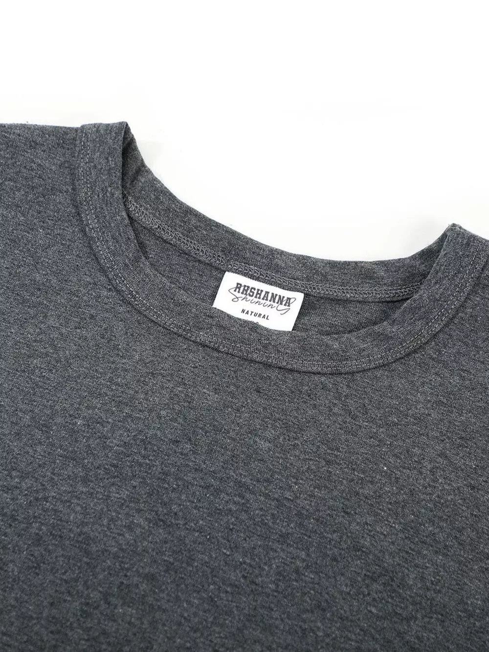 Crew-neck Short-sleeve Top in White, model styling view