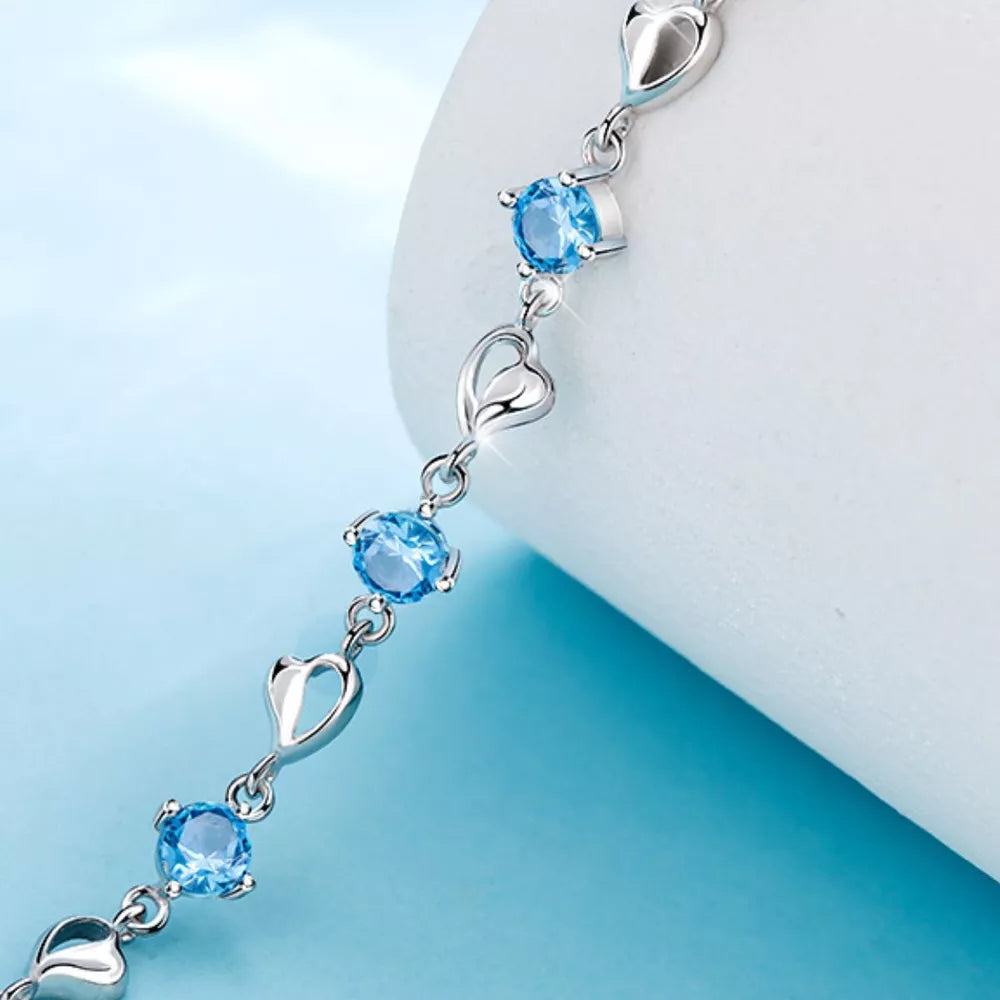 0.3 Carat Moissanite 925 Sterling Silver Bracelet in Silver, back view