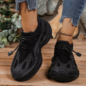 Lace Up Round Toe Sneakers in Khaki, product detail