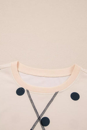 tunic in cream with ribbed cuffs and tunic-length