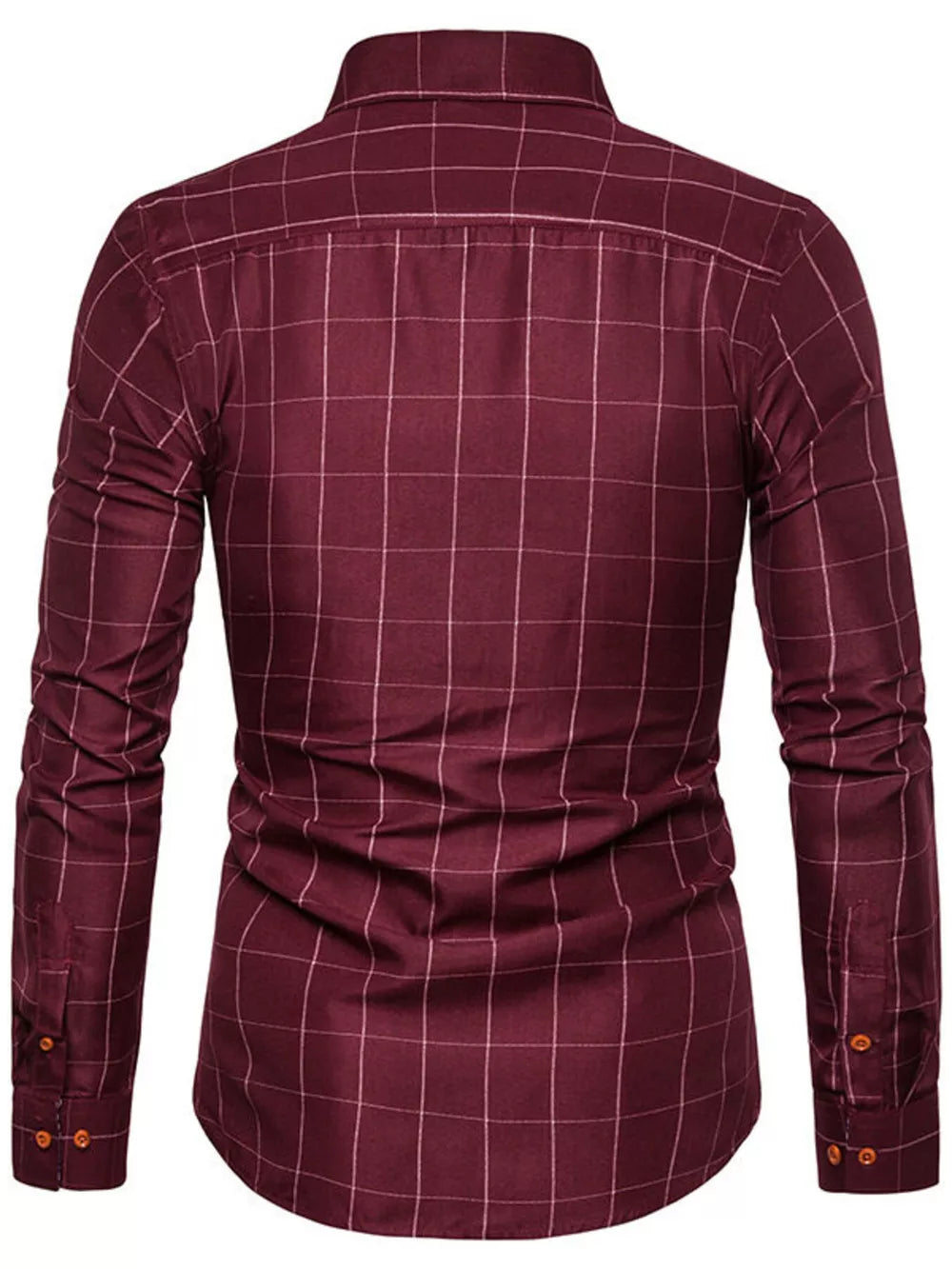 Men's Plus Size Classic Plaid Button-down Shirt, fabric detail
