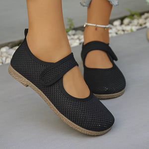 Round Toe Slip-ons in White, side view