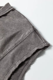 Relaxed mineral wash cotton tank top with raw hem detail.