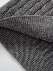 Men's Cable Knit Half-zip Sweater Plus Size in Black, view 11