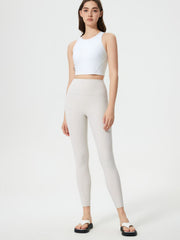 Sculpted contour leggings in light gray with pocket detail.