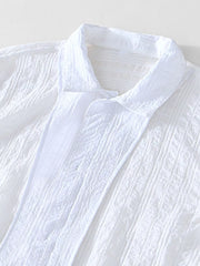 Men's Plus Size Button Up Short Sleeve Shirt, fabric detail
