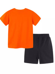 Playful Train Graphic T-shirt And Shorts Set