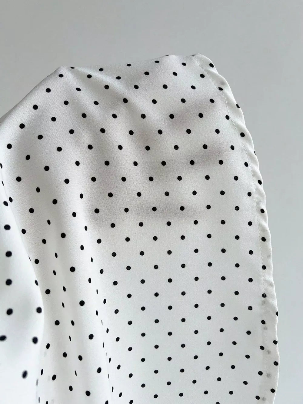 Lace Detail Polka Dot Mini Dress, fabric detail