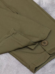 High-waisted Pleated Pants in Brown, product detail