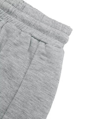 Drawstring Wide-leg Sweatpants in Light Gray, editorial view
